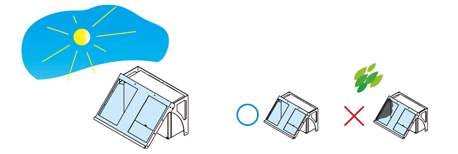 ソーラーパネルを直射日光が当たるように設置する